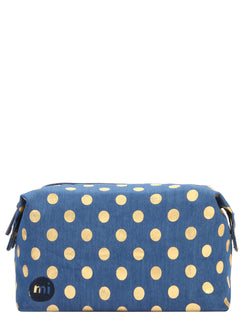 Mi-Pac Wash Bag - Denim Polka Indigo/Gold