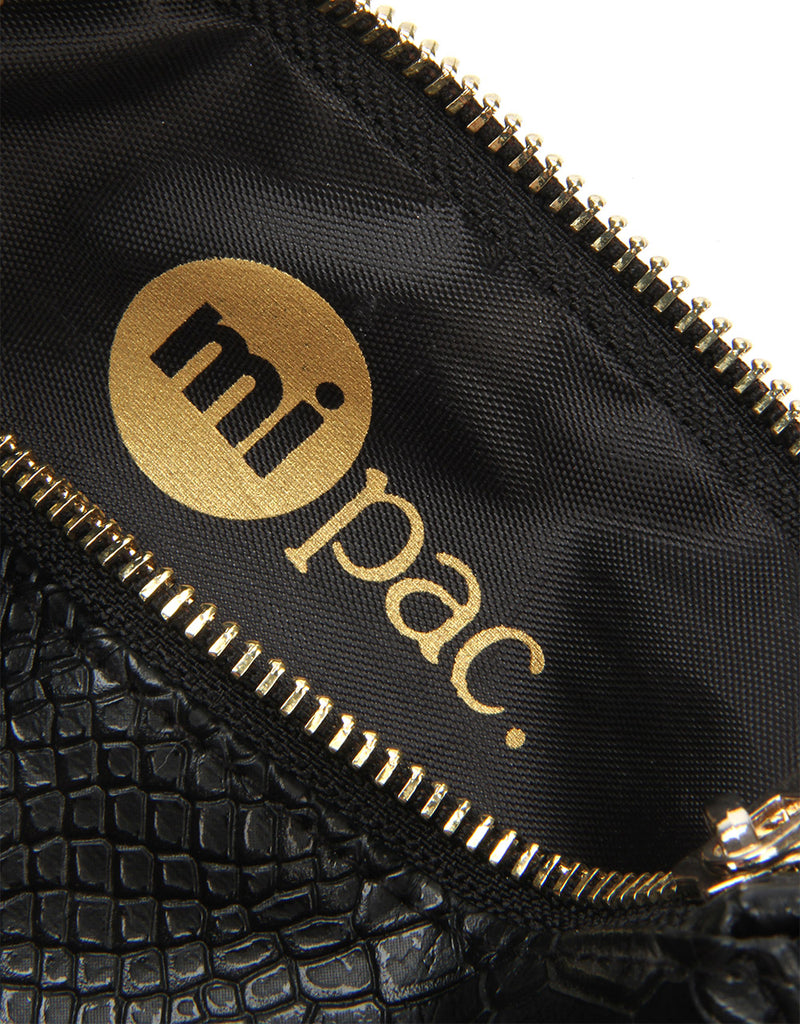 Mi-Pac Gold Make Up Bag - Python Black