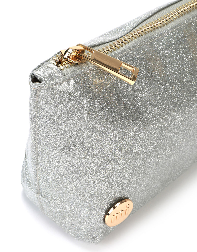 Mi-Pac Make Up Bag - Glitter Silver