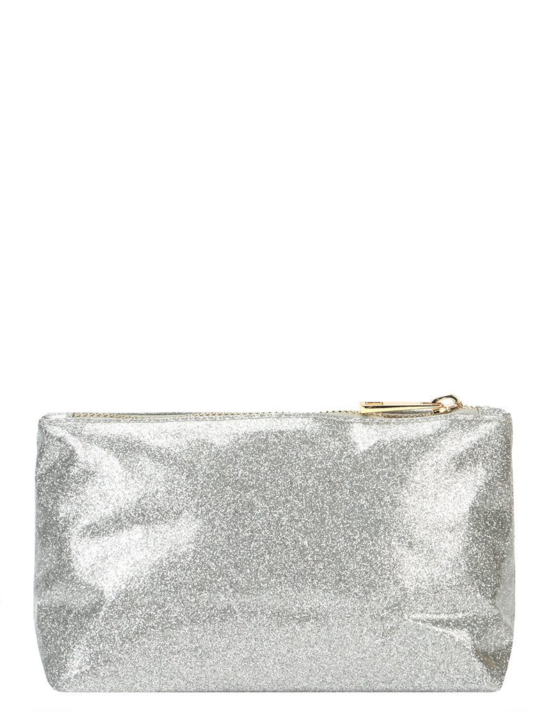 Mi-Pac Make Up Bag - Glitter Silver