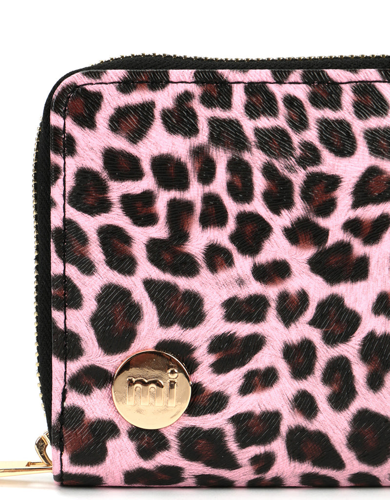 Mi-Pac Gold Zip Purse - Cheetah Pink