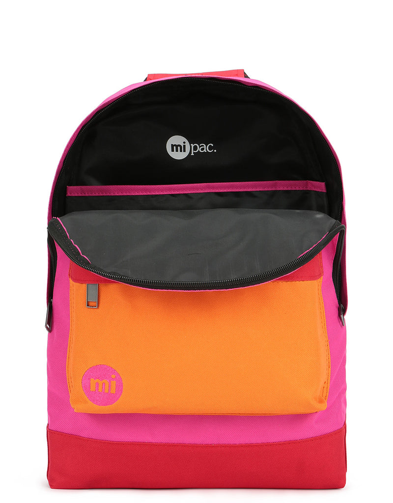 Mi-Pac Colour Block Backpack - Begonia Pink/Red
