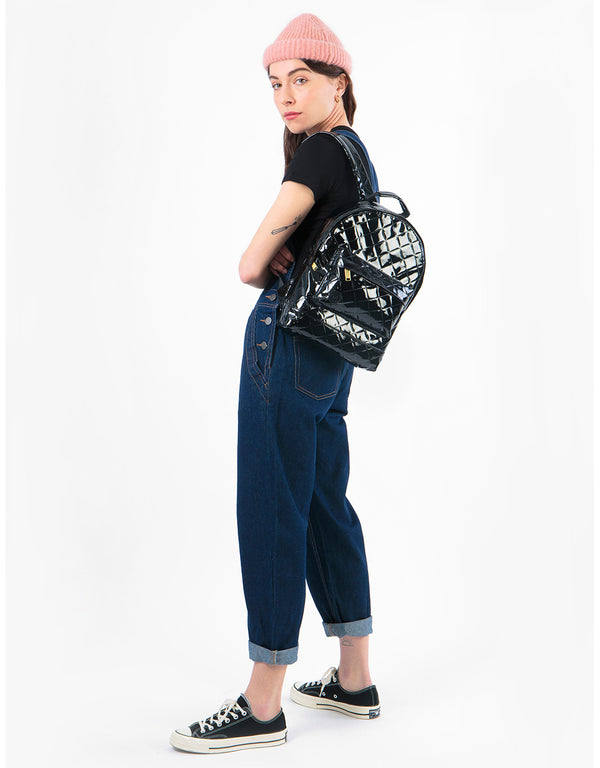 Mi-Pac Patent Quilt Mini Backpack - Black