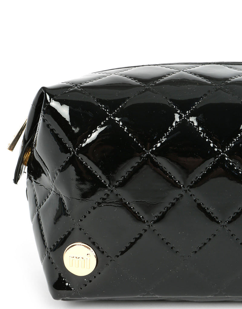 Mi-Pac Patent Quilt Wash Bag - Black