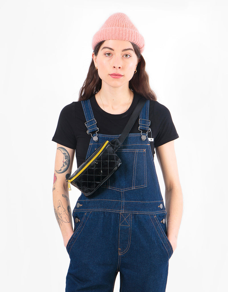Mi-Pac Patent Quilt Bum Bag - Black