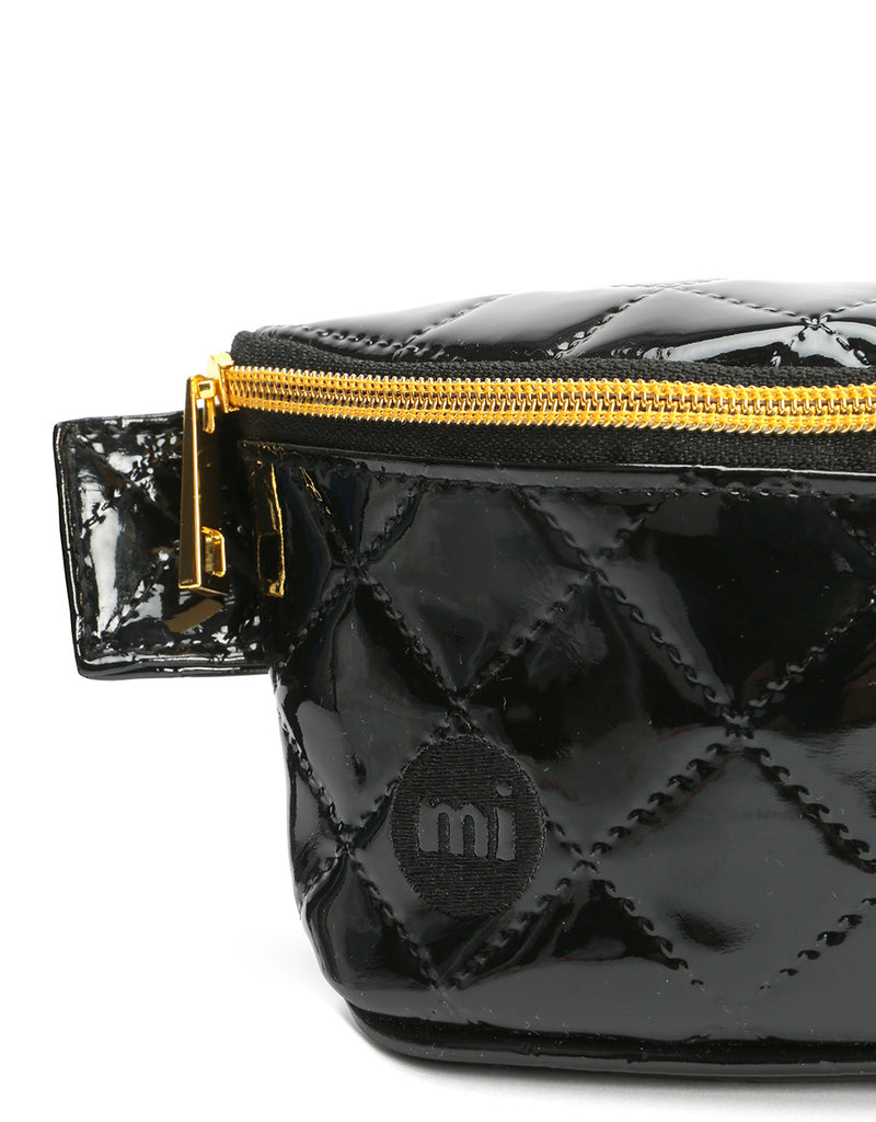 Mi-Pac Patent Quilt Bum Bag - Black
