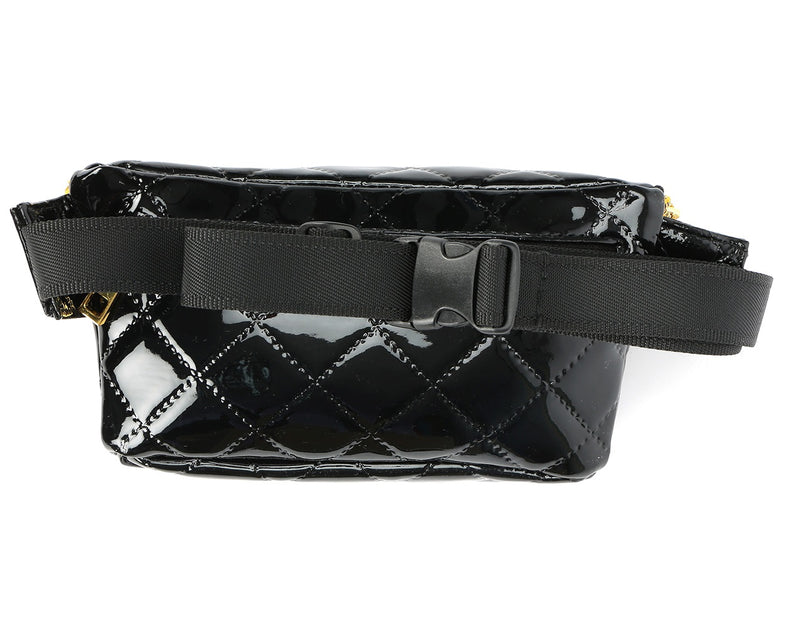 Mi-Pac Patent Quilt Bum Bag - Black