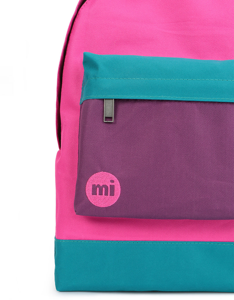Mi-Pac Colour Block Backpack - Begonia Pink/True Plum