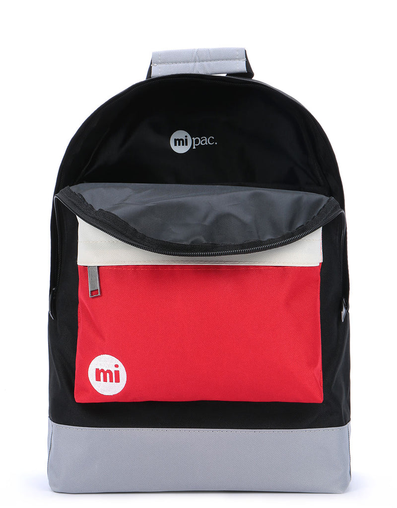 Mi-Pac Colour Block Backpack  - Black/Red