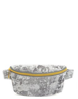 Mi-Pac Gold Crushed Velvet Slim Bum Bag - Grey