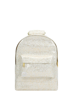 Mi-Pac Gold Glitter Mini Backpack - White/Gold