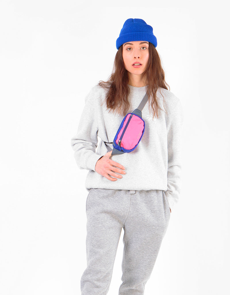 Mi-Pac Nylon Ripstop Hip Pack - Pink/Grey/Blue