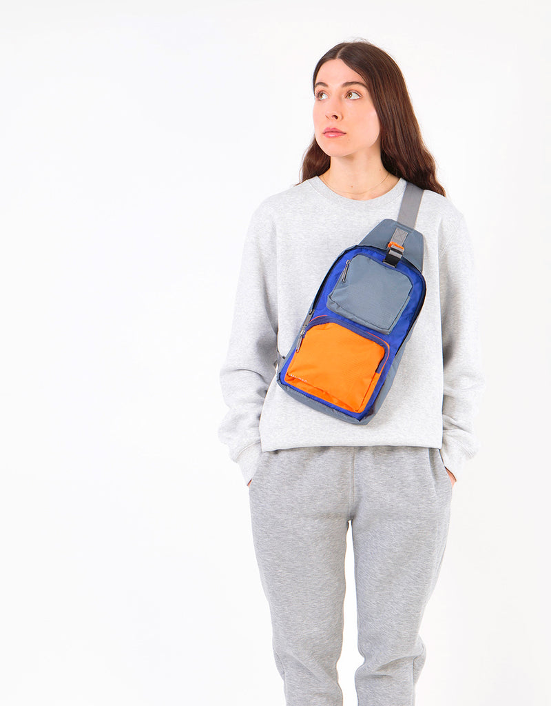 Mi-Pac Nylon Ripstop Task Bag - Blue/Grey/Orange