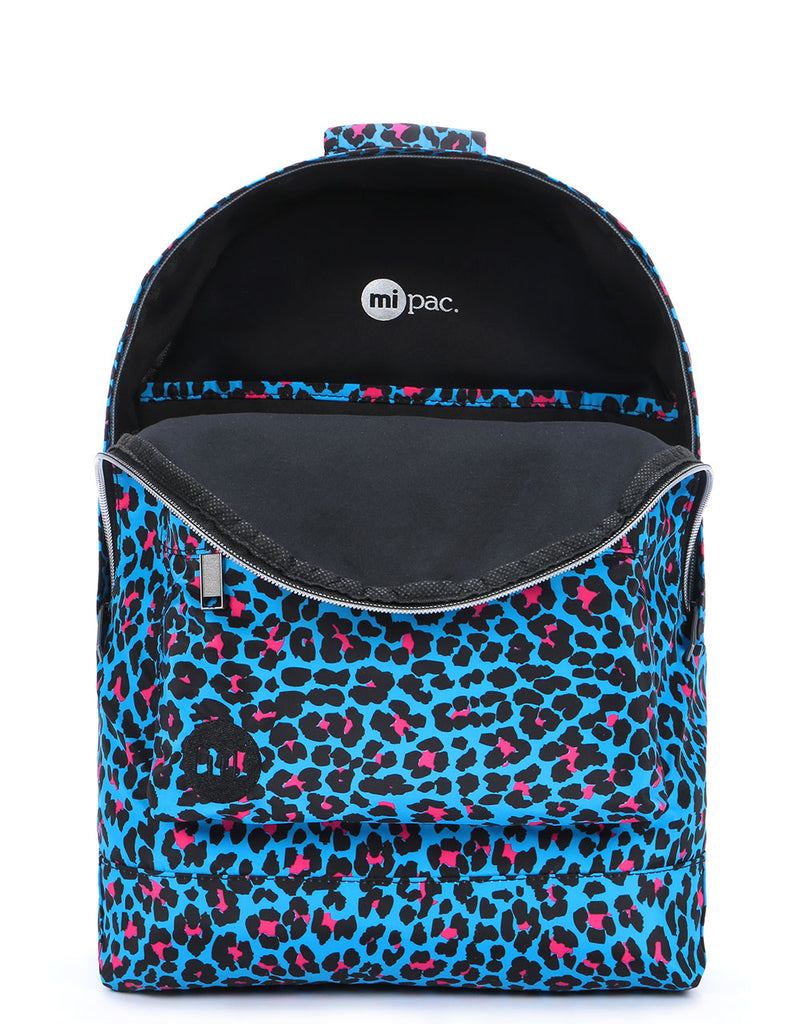 Mi-Pac Nylon Backpack -  Leopard Cyan/Pink