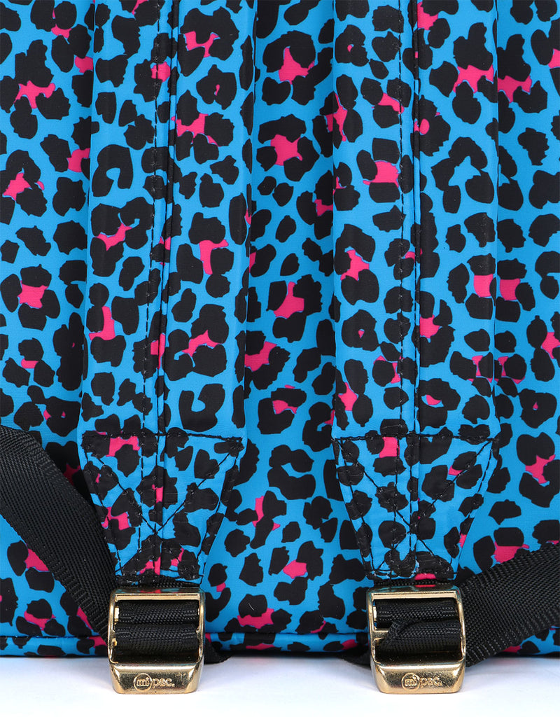 Mi-Pac Nylon Backpack -  Leopard Cyan/Pink